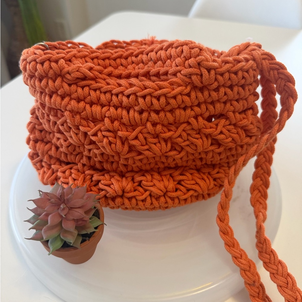 Handmade Orange Crochet Bag